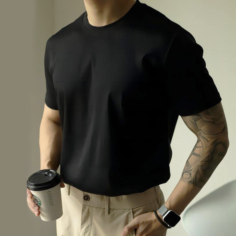 T-shirt à manches courtes pour hommes avec un petit collier
