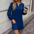 Robe de mode féminine simple Élégante manches longues