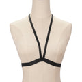 Femmes Noir Sexy Hollowed-Out Strappy Sous-vêtements Halter Chaîne du corps pour Outwear