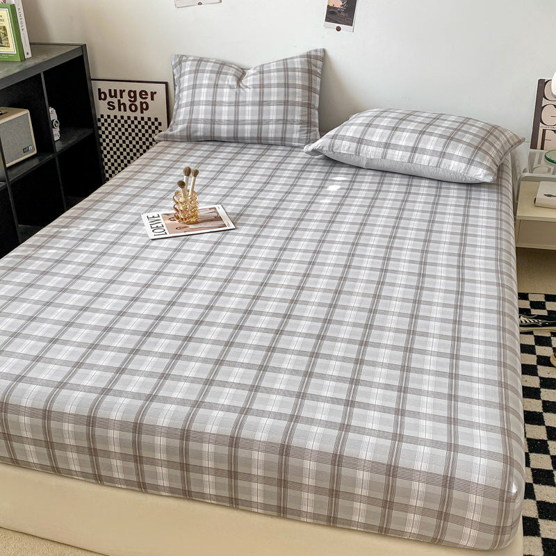 Minimalist Coton Lavé Couleur Solide Produit simple Fitted Sheet