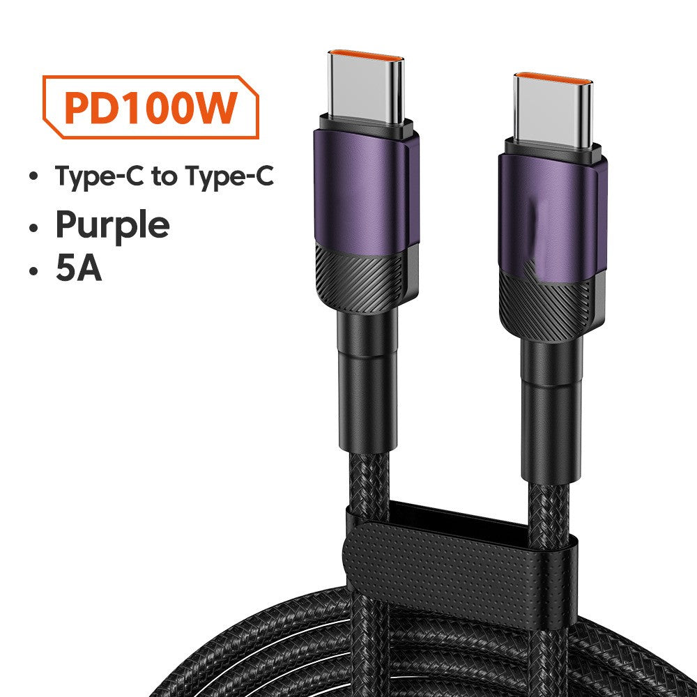 Câble de données en alliage d'aluminium PD100W Câble de charge rapide Câble de charge USB