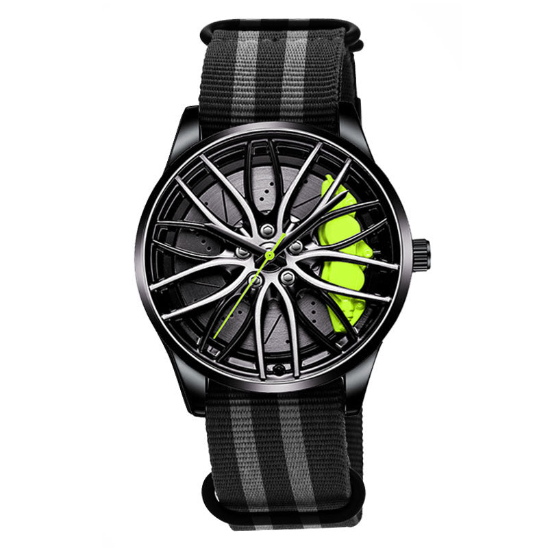 Nylon Roue Hubs Montre Quartz Créative Homme