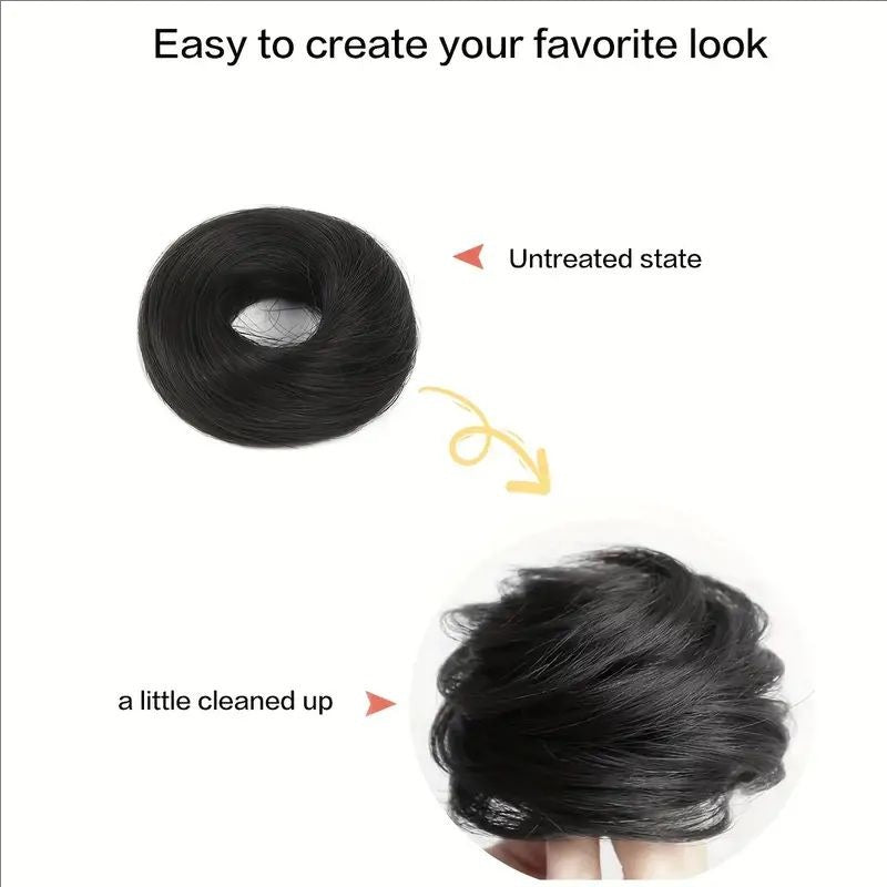Simulation de boucles de cheveux féminines avec perruque et bande de caoutchouc