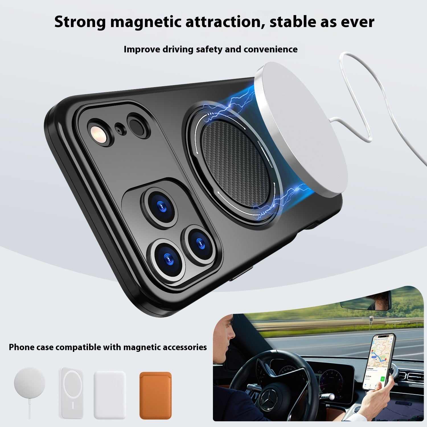 Convient pour 17Pro cas de téléphone rotative Damping Magnetic Bracket Deux-en-un