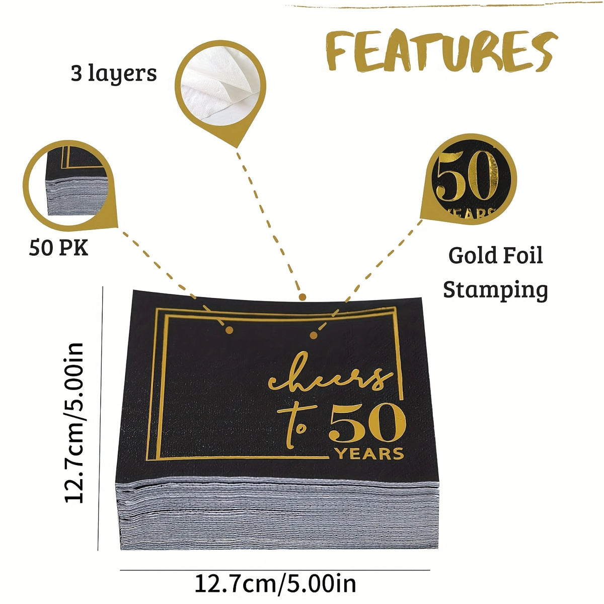 Party Birthday Napkins-100 Sheets-1 Set