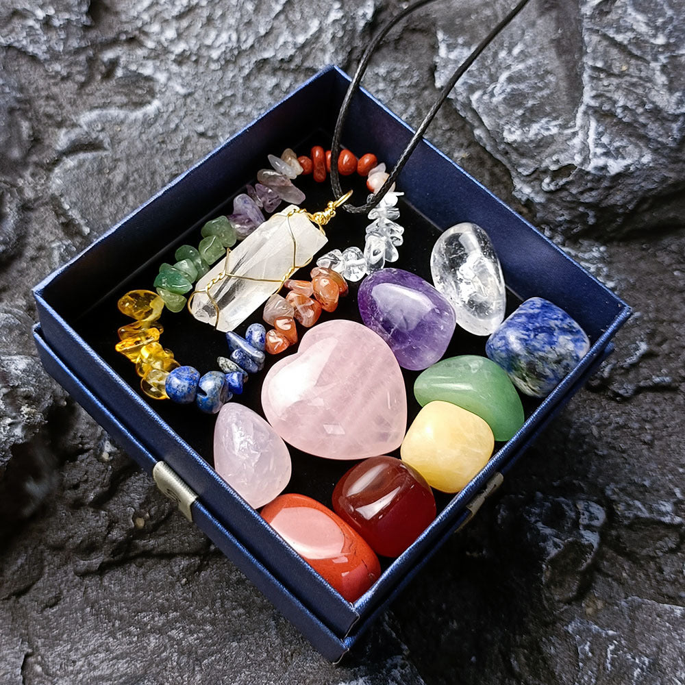 Boîte cadeau en pierre naturelle irrégulière colorée