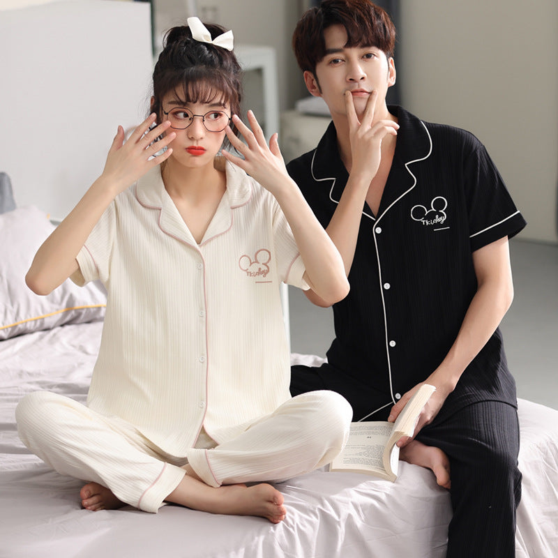 Couple pyjama hommes coton rouge année animal pantalons manches courtes maison vêtements ensemble