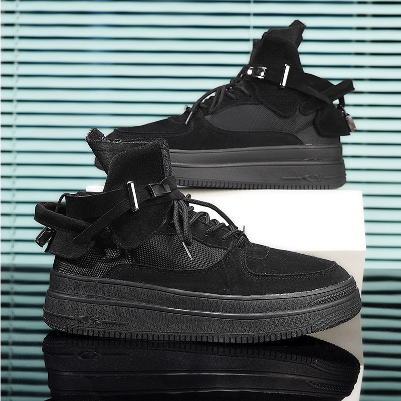 Bottes en cuir British-style Mid-top Casual Sneakers