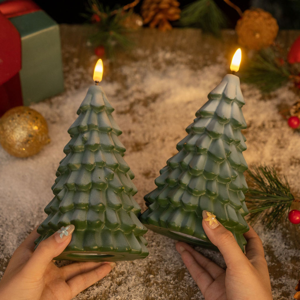 Vinyl Lumineux Arbre de Noël Bougie numérique Lumières Décorations de Noël Ornement de bureau