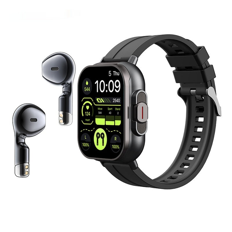 Heure d'arrivée Smart Watch Casque Bluetooth TWS Deux en un rythme cardiaque