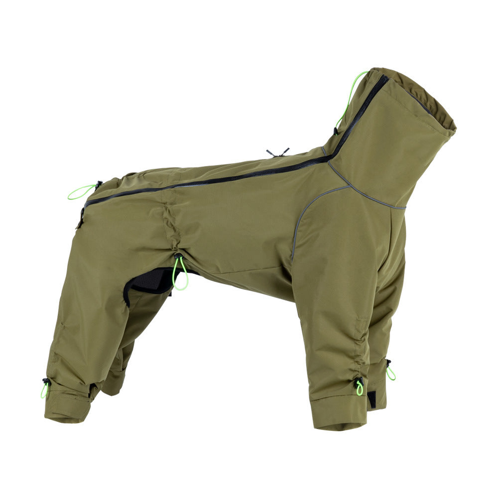 Grand chien Veste de coquille à quatre pattes coupe-vent Col tortue Extérieur Garder chaud