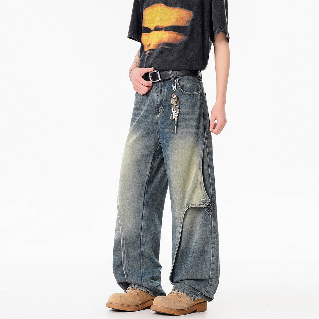 Men's American Style Washed Graduation Jeans