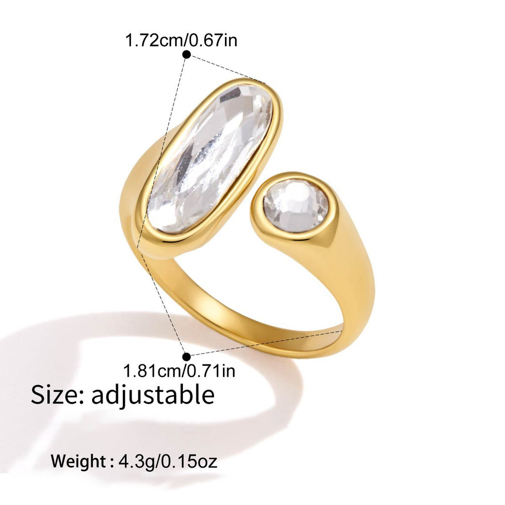 Verre de verre pour femme Bracelet en acier Titanium ouvert