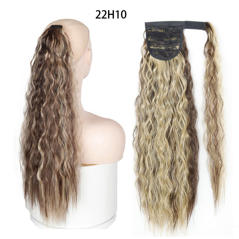 Ponytail Perruque Eau Wave Velcro Bande chimique fibre haute température soie