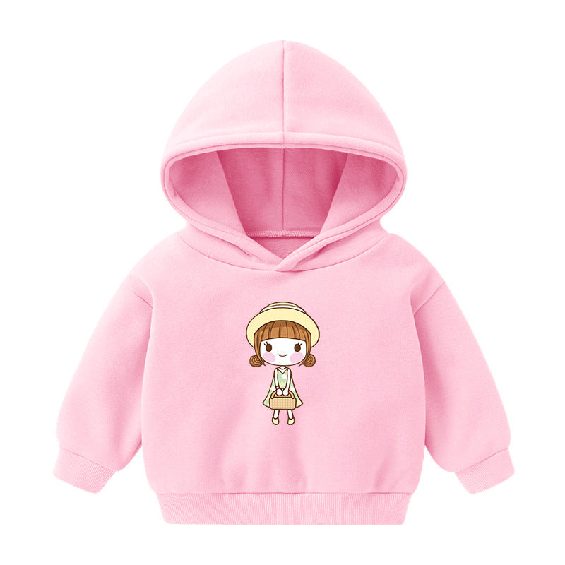 Chandail à capuche pour enfants Chandails doublés d'automne et de caricature d'hiver imprimés à manches longues T