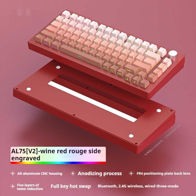 Kit de clavier mécanique Heiji Snake Aluminium Tuo Trois modes Pas de Bluetooth filaire