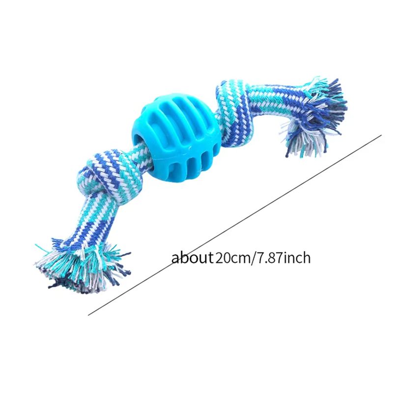 Jouet de chien de chien Corde de coton Double noeud boule résistant à la morsure de dents Toy de nettoyage de balle Pet Suppli