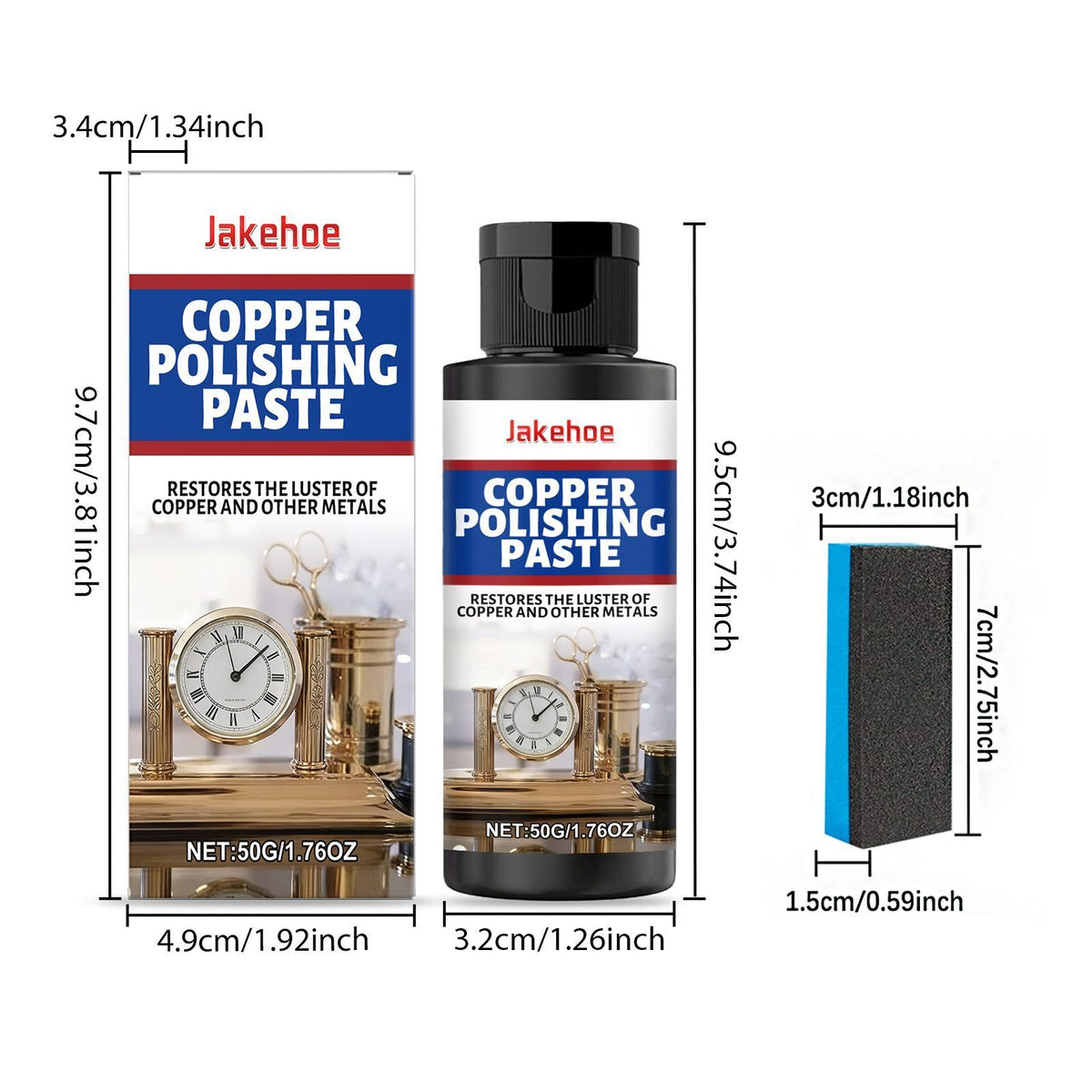 JAKEHOE Kit de pâte de nettoyage en laiton