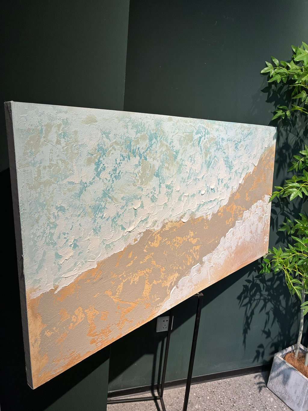 24x48 Neutre Plage Paysage Toile Wall Art