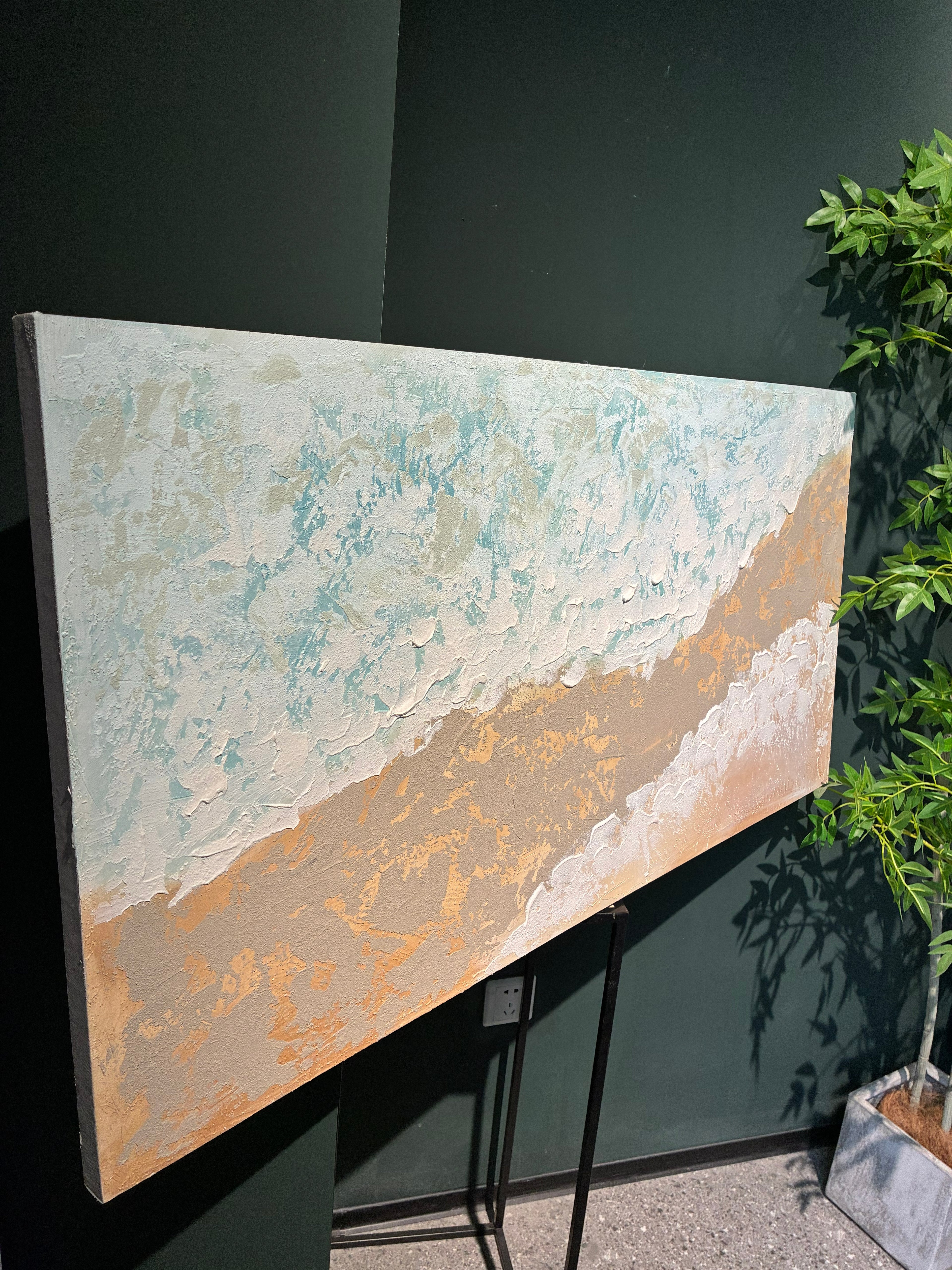 24x48 Neutre Plage Paysage Toile Wall Art