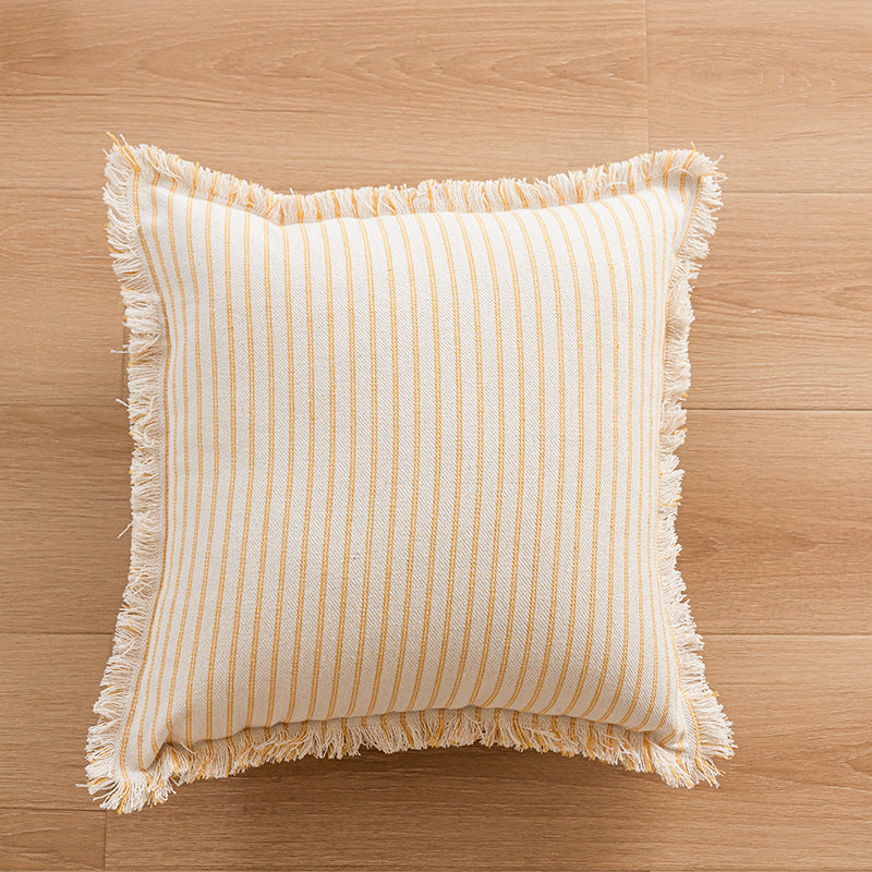 Couverture de coussin de bureau simple de Tassel rayé