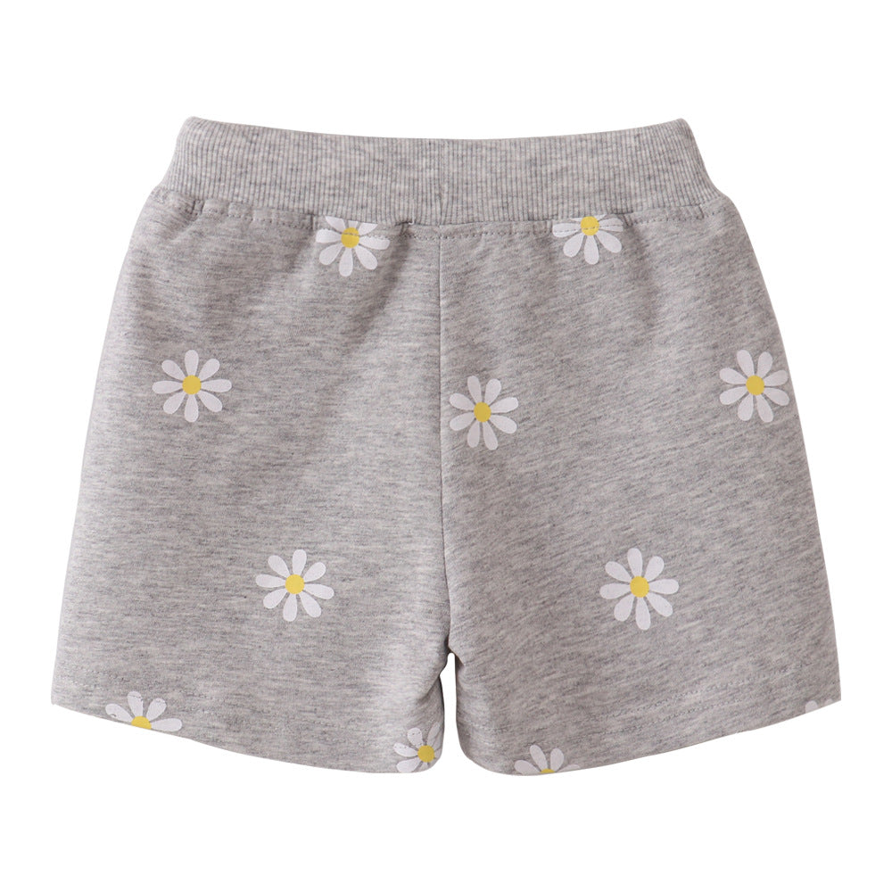 Filles' Light Gray Impression Petit Short Daisy