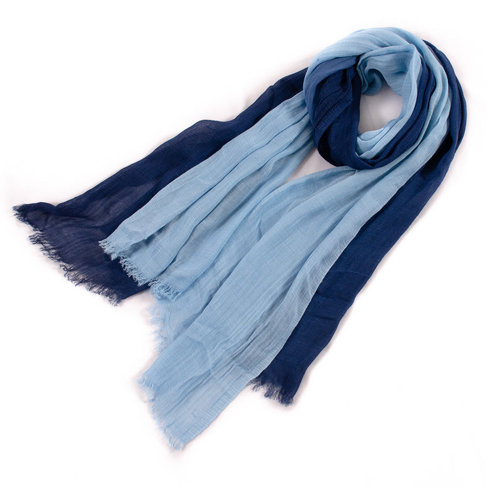 Grande écharpe douce chaud en coton Tassel