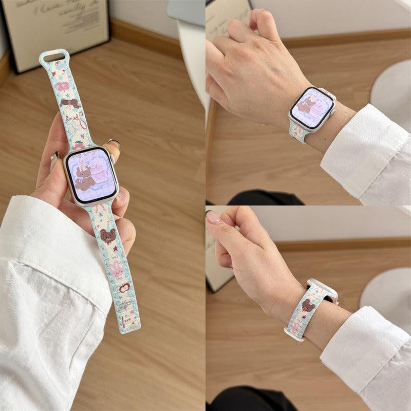 Bracelet de montre magnétique en silicone illustré