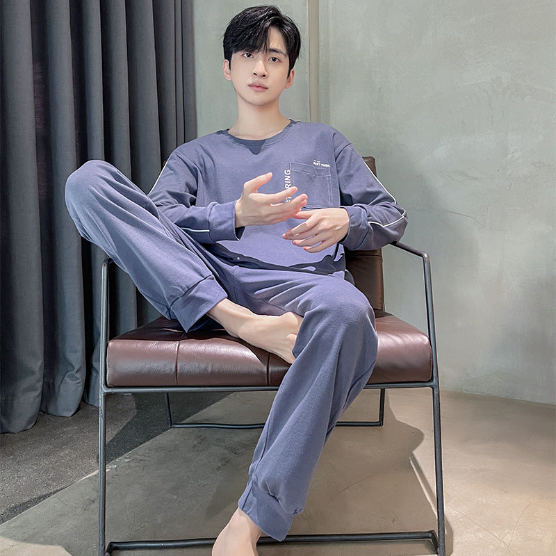 Manches longues homme Cotton Simple Loose Plus Taille Pajamas