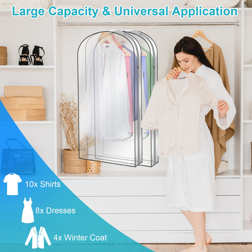 5 Pack 60In OU 40In Options Sac de vêtement pour suspendre des vêtements Organisation Imperméable à la poussière Waterpr