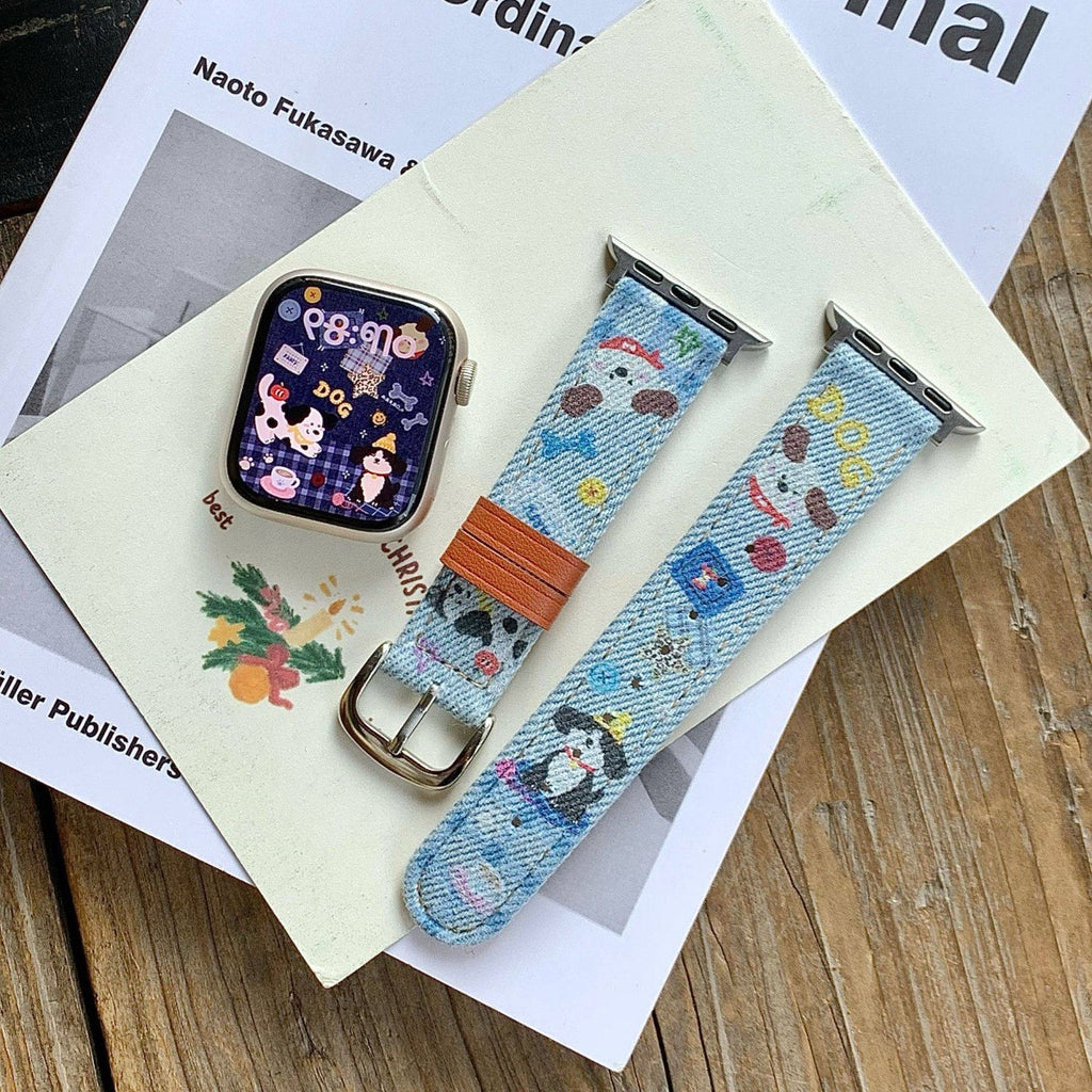 Bracelet de montre denim de dessin animé pour Smartwatches Bracelet IWatch
