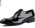 Cuir Dentelle-up Glossy Chaussures de mariage Cuir Pointé-orteil