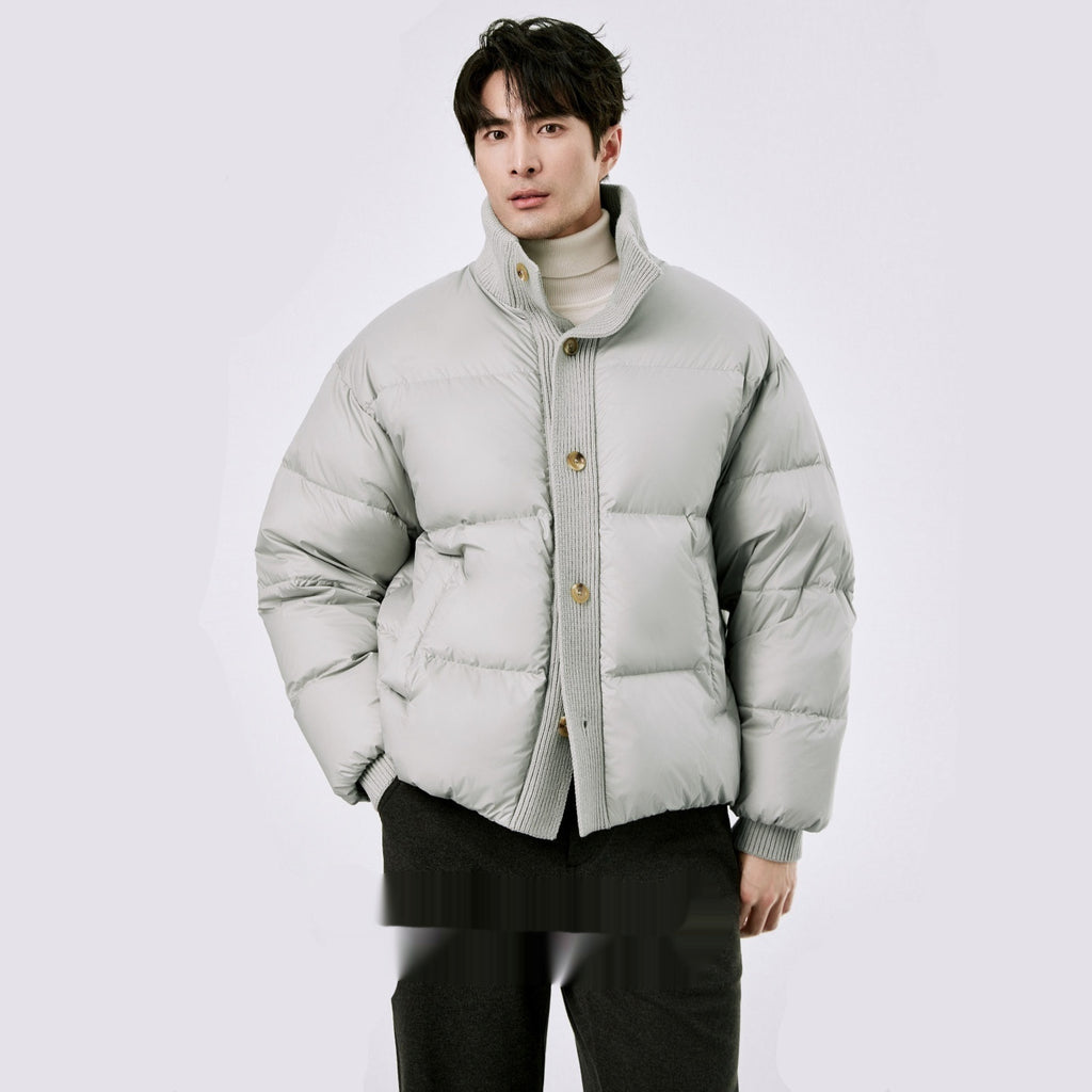 Léger Blanc Duck Down Stand Collar Down Jacket