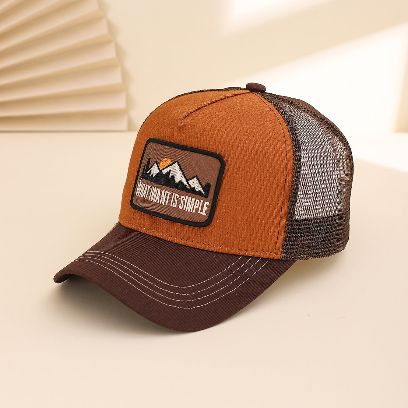 Patchwork homme Sunset Mountain Mesh Casquette de baseball