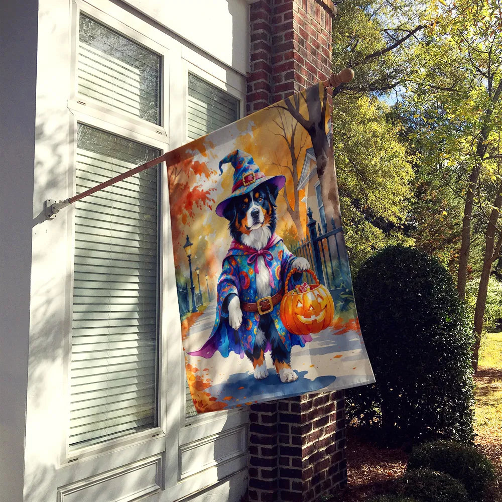 Bernois chien de montagne Halloween Trick or Treat House Drapeau Grand Porc Manches Pole Decorativ