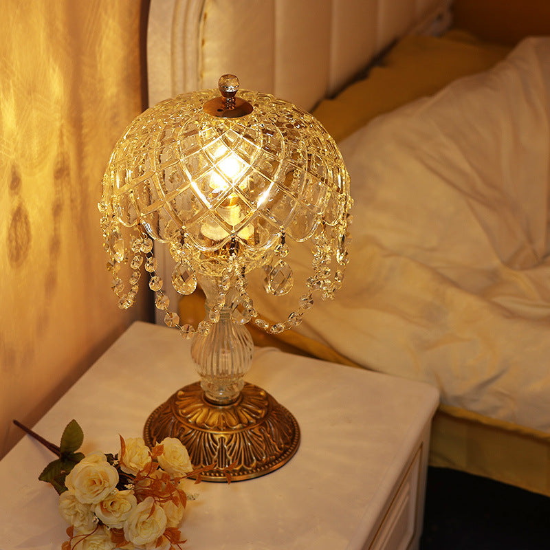 Lampe de table en verre pendentif en cristal de style français