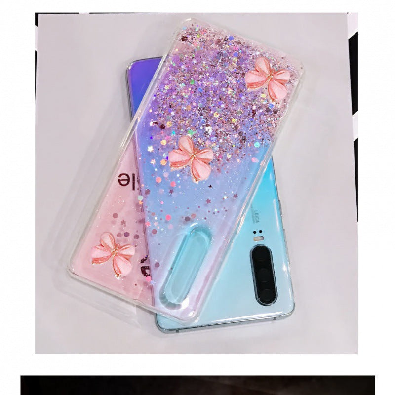 Étui de téléphone Glitter Epoxy Papillon doux