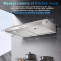 Hotte de cuisine sous cabinet de 30 pouces 500 CFM Acier inoxydable 3-Speed