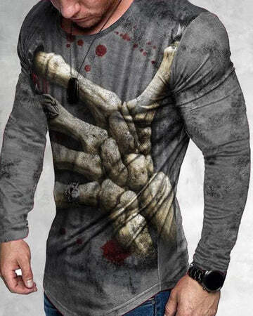 T-Shirt homme impression graphique 3D cou imprimé