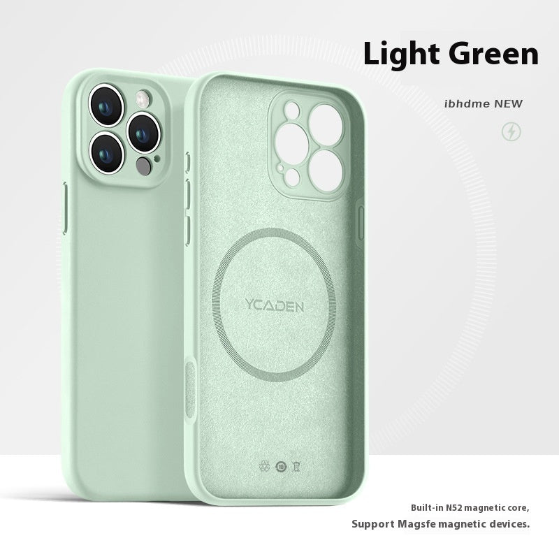 Boîtier de téléphone Real liquide Silicone magnétique ultra-mince résistant à la chute Tout inclus