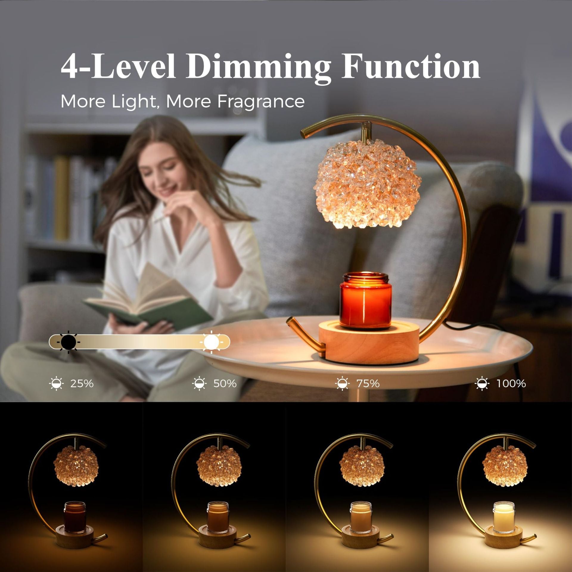 Aromathérapie en fer brut Moulage de cire Bougie d'huile parfumée Warmer Chambre lampe de table