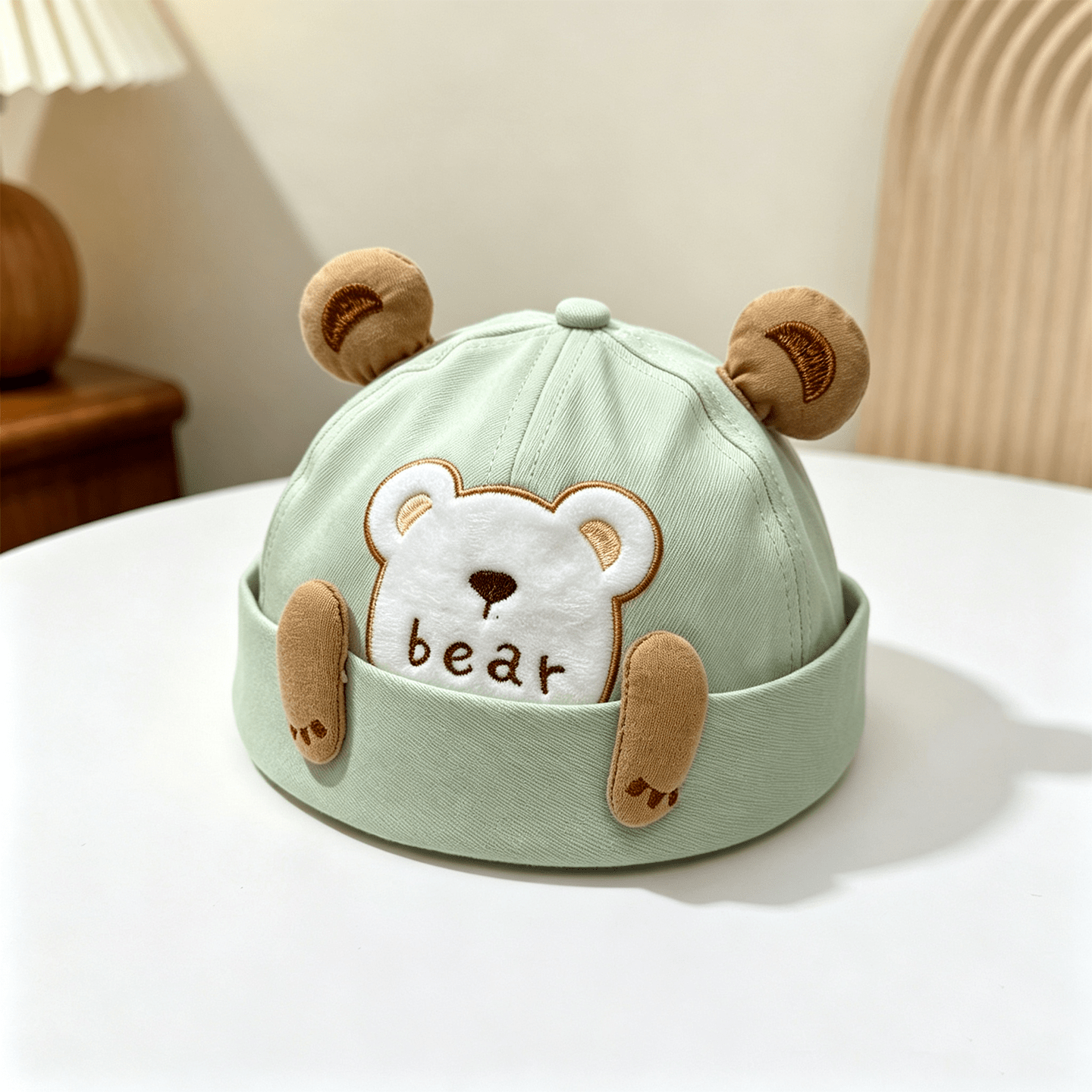 Été Garçons et filles en peluche de dessin animé Ours Oreilles tridimensionnelles Ours Soft Top Versatile S
