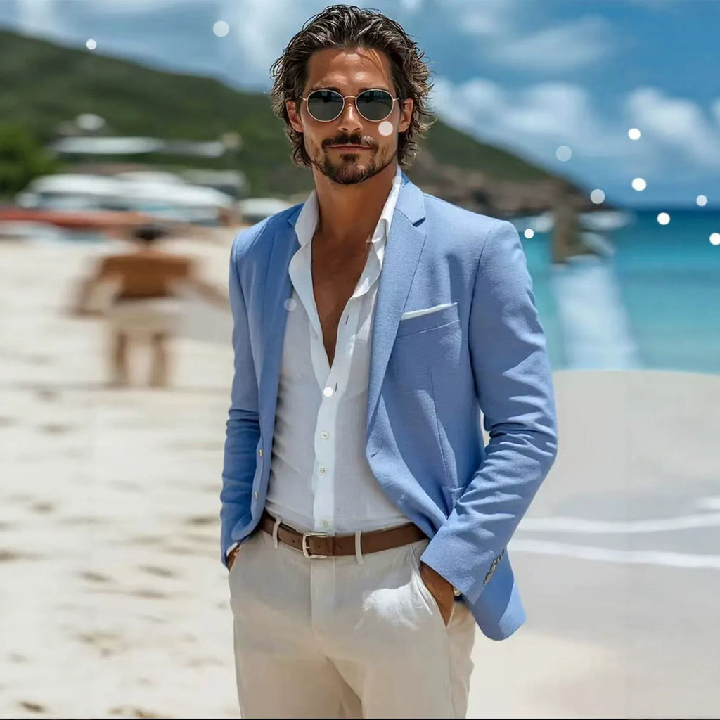 Veste de costume casual mince pour homme