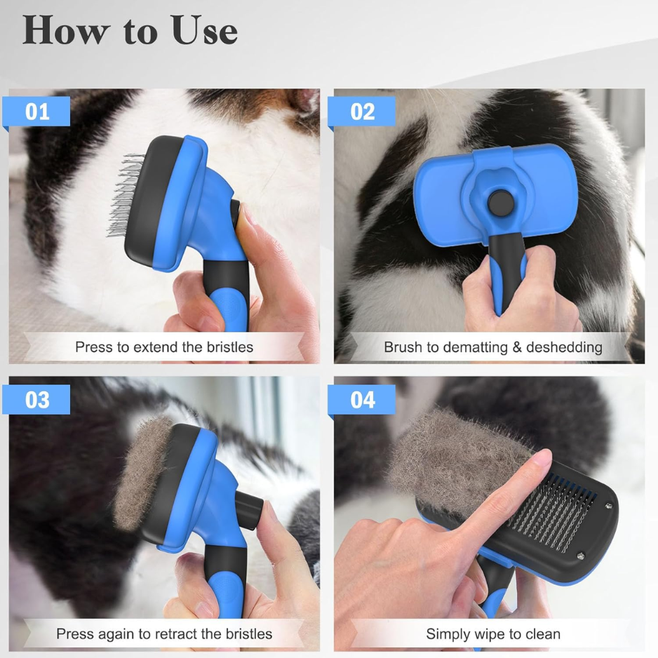 Swihauk auto-nettoyage Brush Slicker Skin Friendly Deshedding Grooming Tool pour chiens Chats S