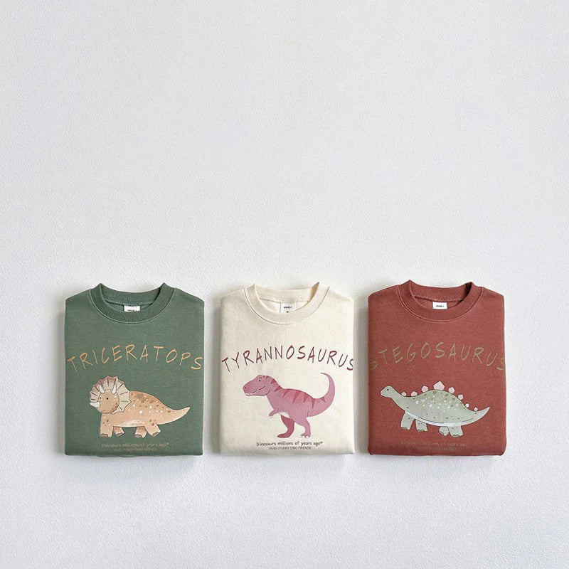 Sweatshirt de dessin animé coréen pour enfants Dinosaur