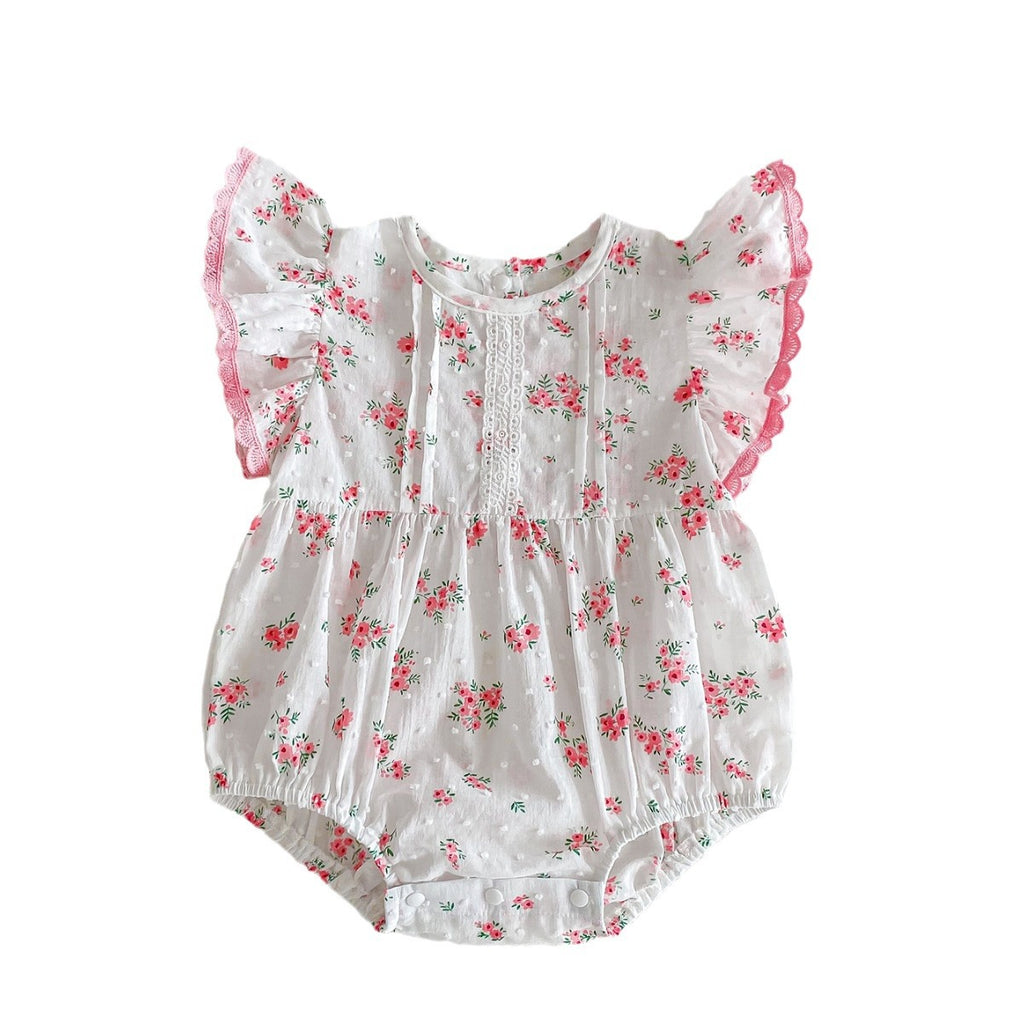Les Rompers de coton Skypurl d'un mois de bébé fille