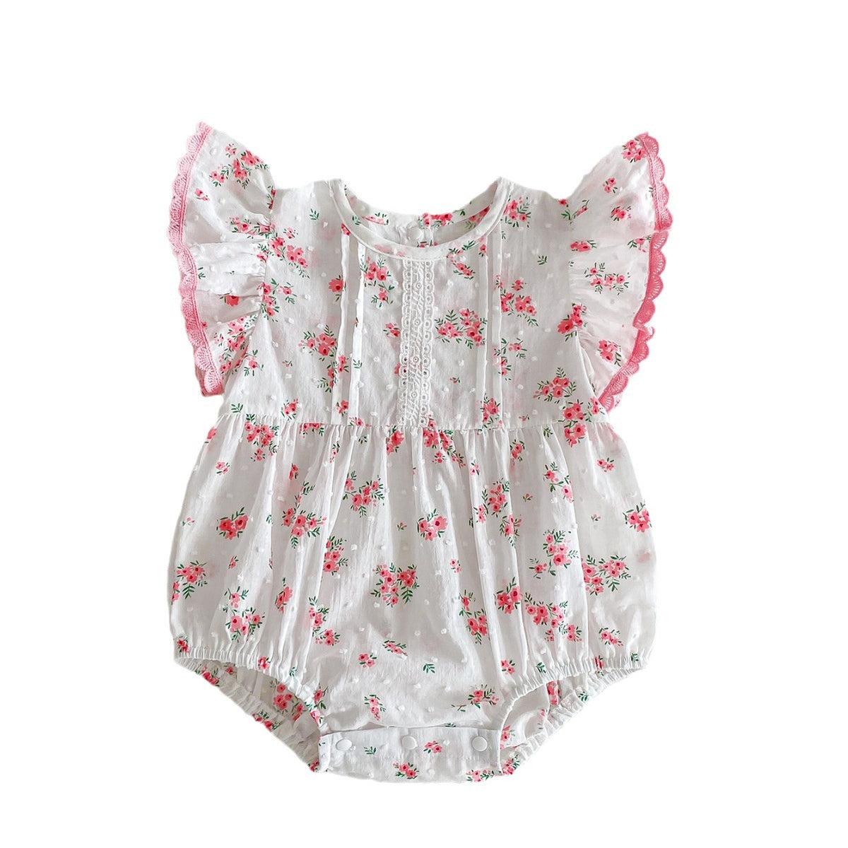 Les Rompers de coton Skypurl d'un mois de bébé fille