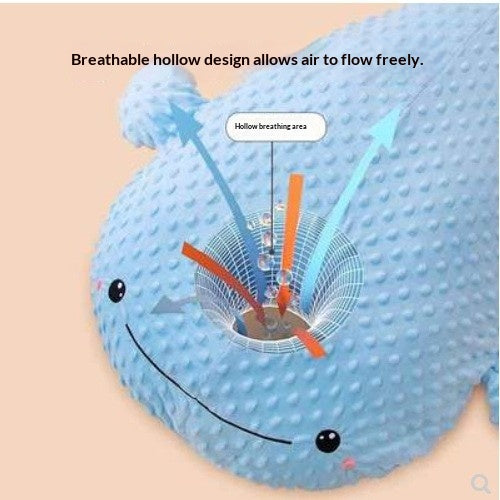 Oreiller de jouet anti-étouffement pour bébé de baleine bleue géante