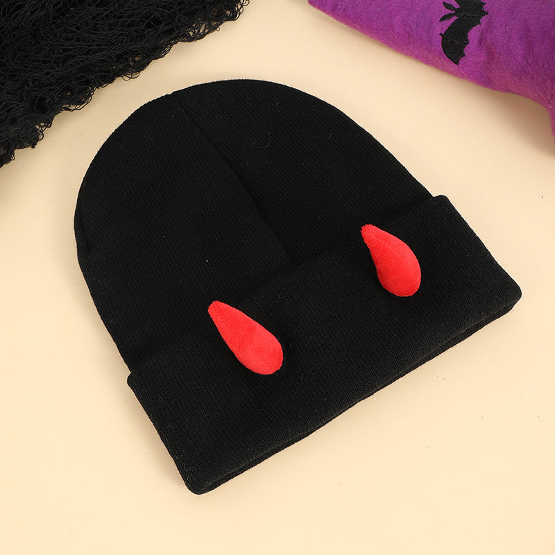 European and American Hip-hop Little Devil Beanie with Horn Shape