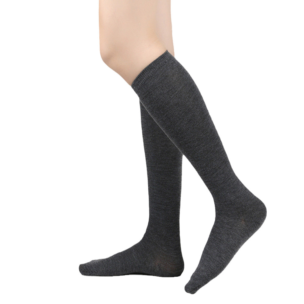 Chaussettes en coton noir Longueur du genou